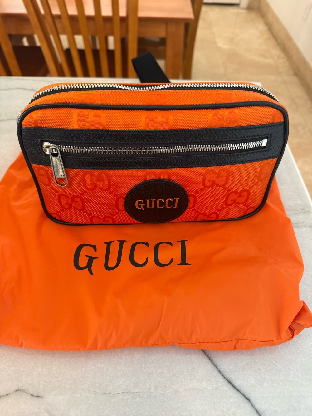 Gucci Orange GG Canvas Bag